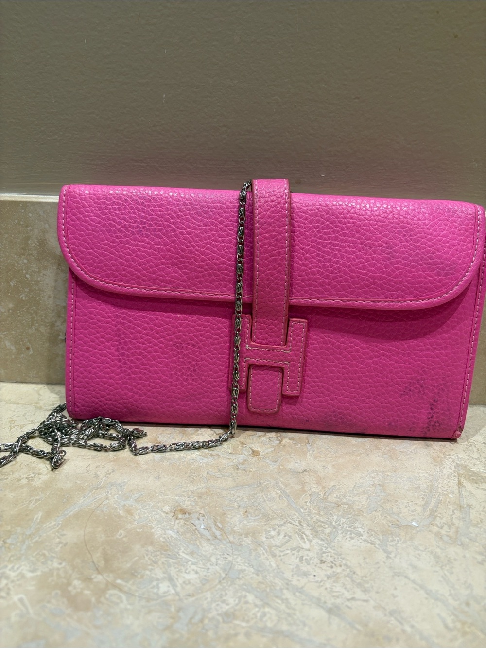 Pink Leather Crossbody Clutch - Sleek Everyday Style